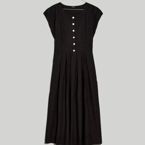Madewell Poplin Button Front Midi Dress - Size Large
